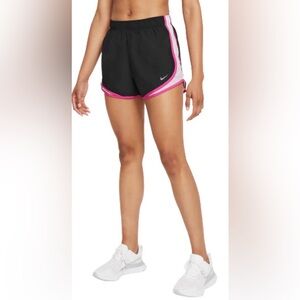 •NIKE•BLACK & PINK DRI-FIT TEMPO MID-RISE BREIF-LINED RUNNING SHORTS SIZE LARGE